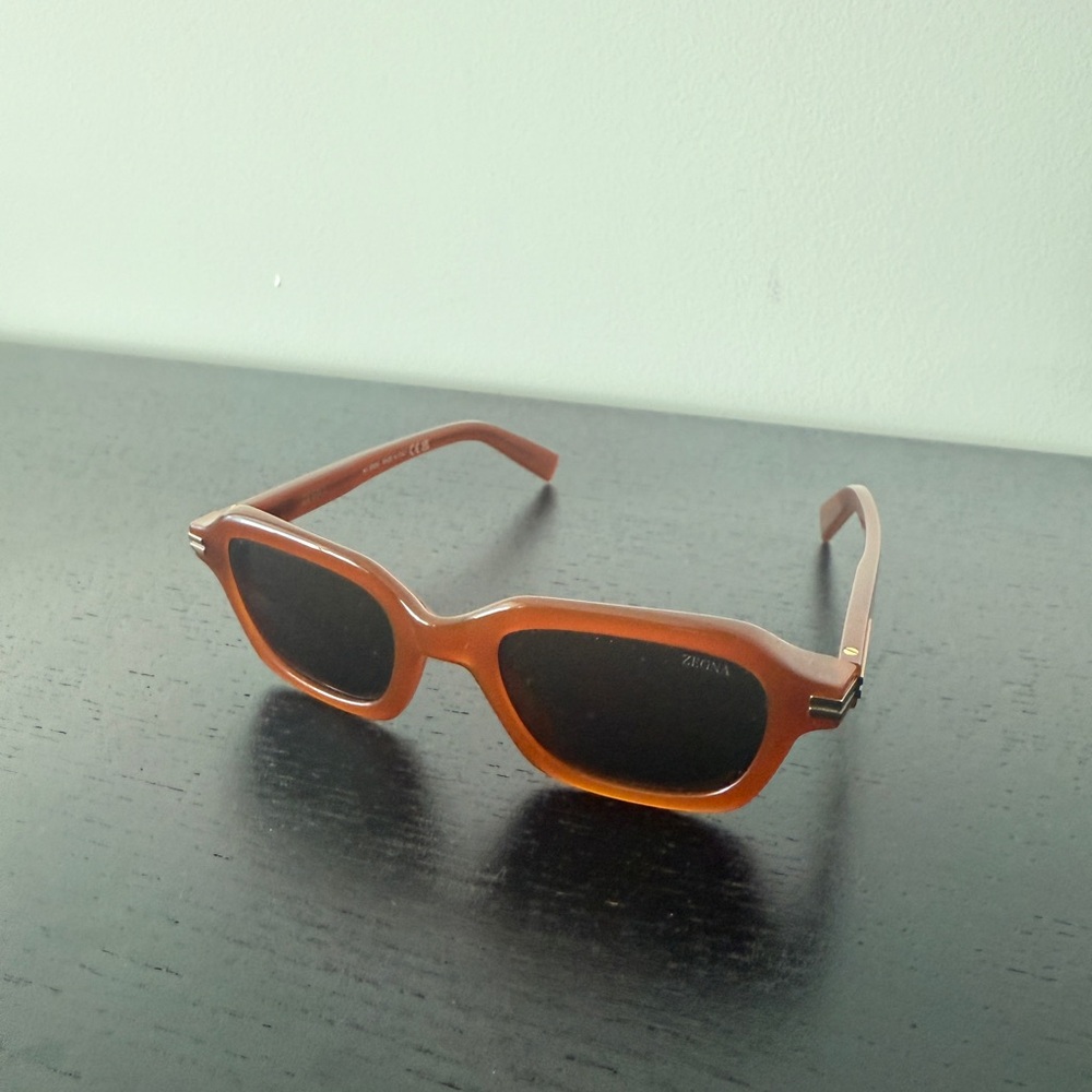 ZEGNA Brown Square Sunglasses